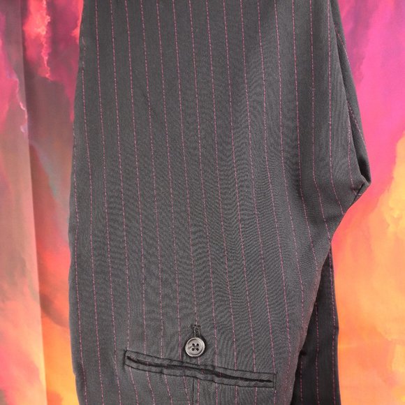 Express Black with Pink Pinstripe Pants, Size 0 - Picture 1 of 6